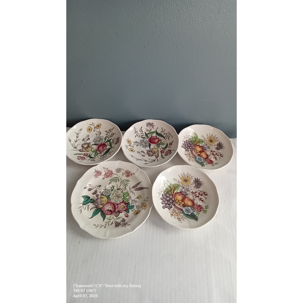 Royal Horticultural Society Plates Set Floral Fruit Decorative Dishes‎